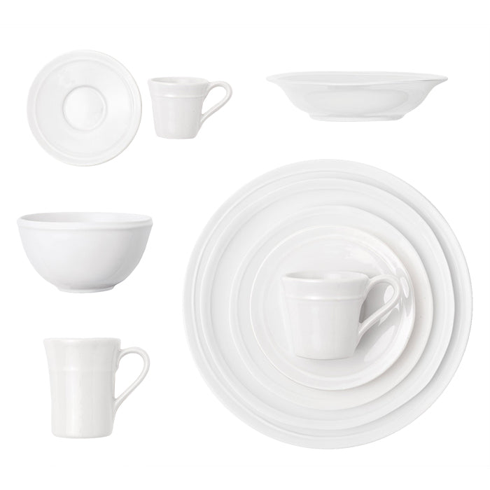 Ariana White Cup and Saucers Set/4