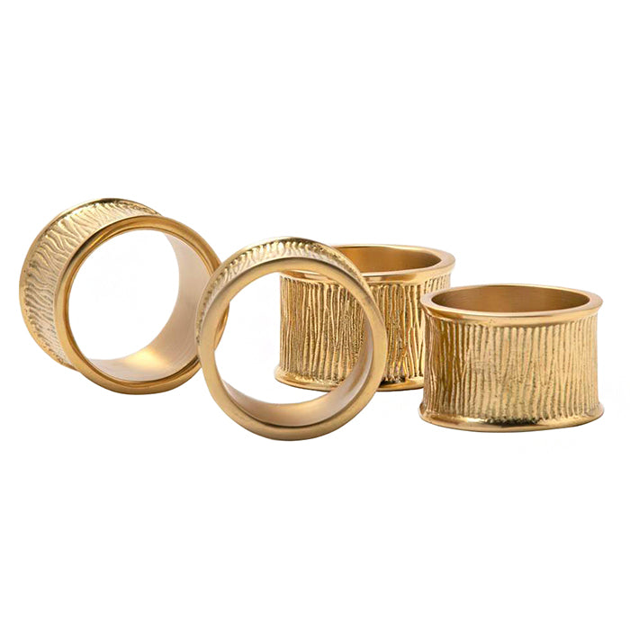Ellery Gold Brass Napkin Rings Set/4