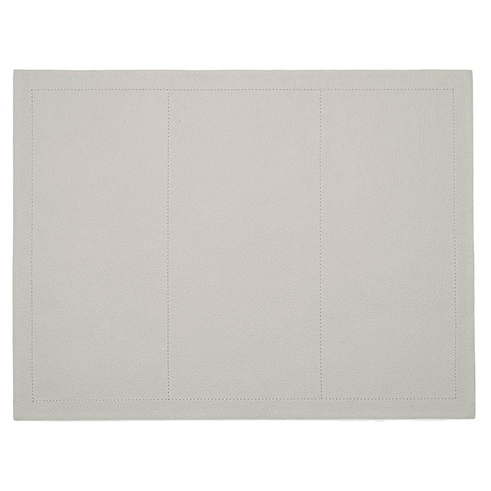 Evan Leather Rectangle Placemats (Light Gray) Set/2