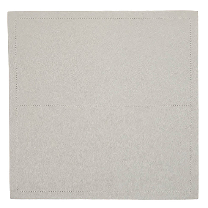 Evan Leather Square Placemats (Light Gray) Set/2