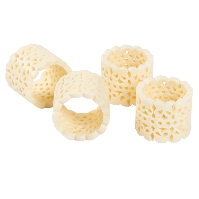 Poppy Resin Napkin Rings (Ivory) Set/4