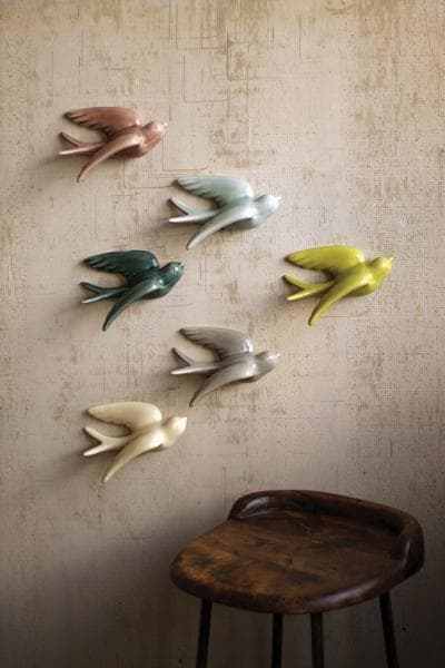 S/6 Ceramic Swallows