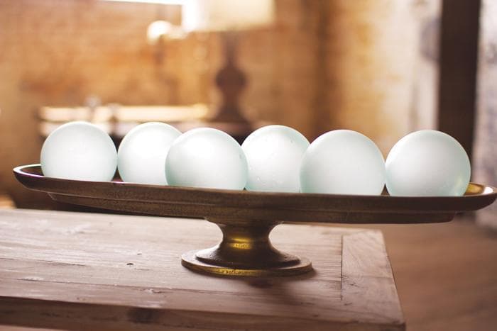 Frosted Glass Clear Ball S/6