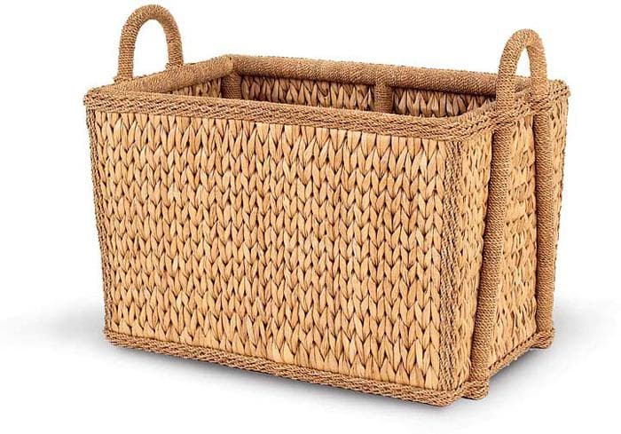 Sweater Weave Palm Leaf Mud Room Basket