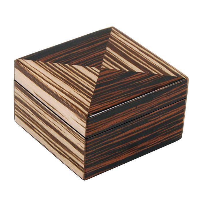 Lacquer Small Square Box (Macassar Ebony Zebra)