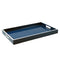 Lacquer Rectangle Tray (Navy Blue with White)