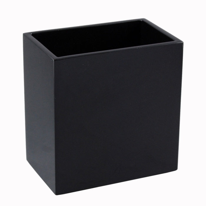 Black Lacquer Rectangle Waste Basket