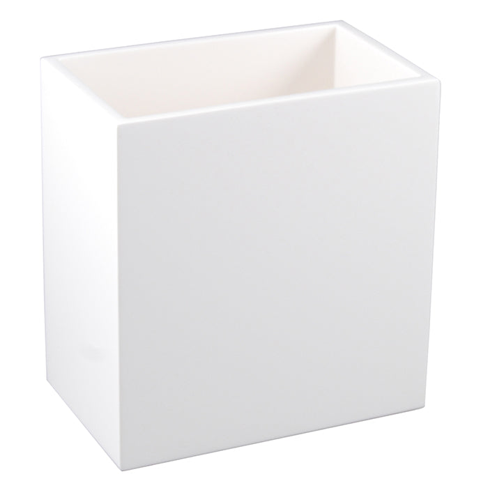 White Lacquer Rectangle Waste Basket
