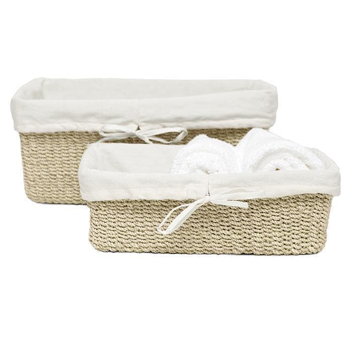 Madison Natural Abaca Fiber Basket Set/2 (Bleached)