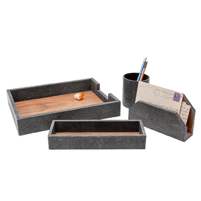 Crosby Gray Office Accessory Set/4