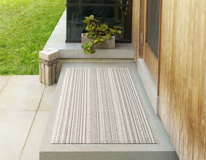 Chilewich Skinny Stripe Shag Floor Mat (Birch)