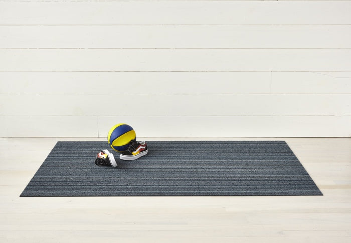 Chilewich Skinny Stripe Shag Floor Mat (Blue)