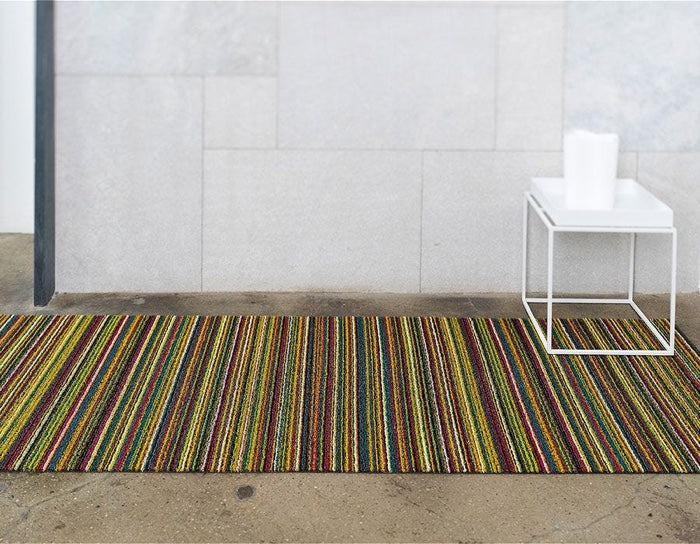 Chilewich Skinny Stripe Shag Floor Mat (Bright Multi)