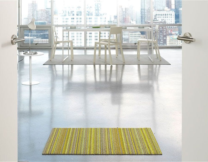 Chilewich Skinny Stripe Shag Floor Mat (Citron)