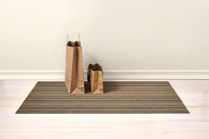 Chilewich Skinny Stripe Shag Floor Mats (Mushroom)