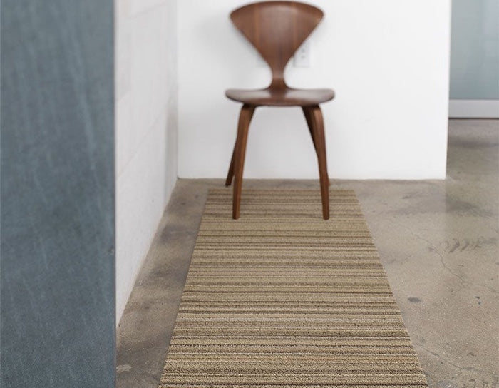 Chilewich Skinny Stripe Shag Floor Mats (Mushroom)