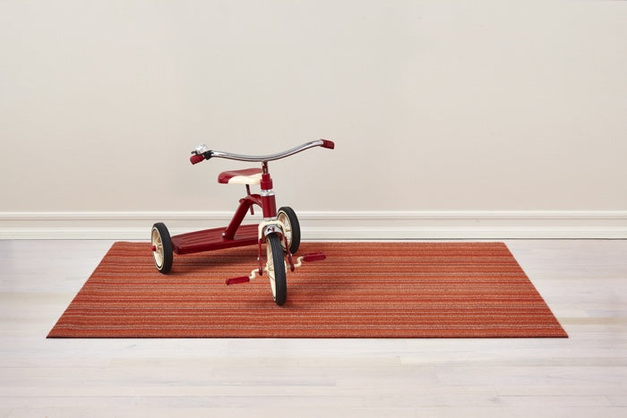 Chilewich Skinny Stripe Shag Floor Mat (Orange)