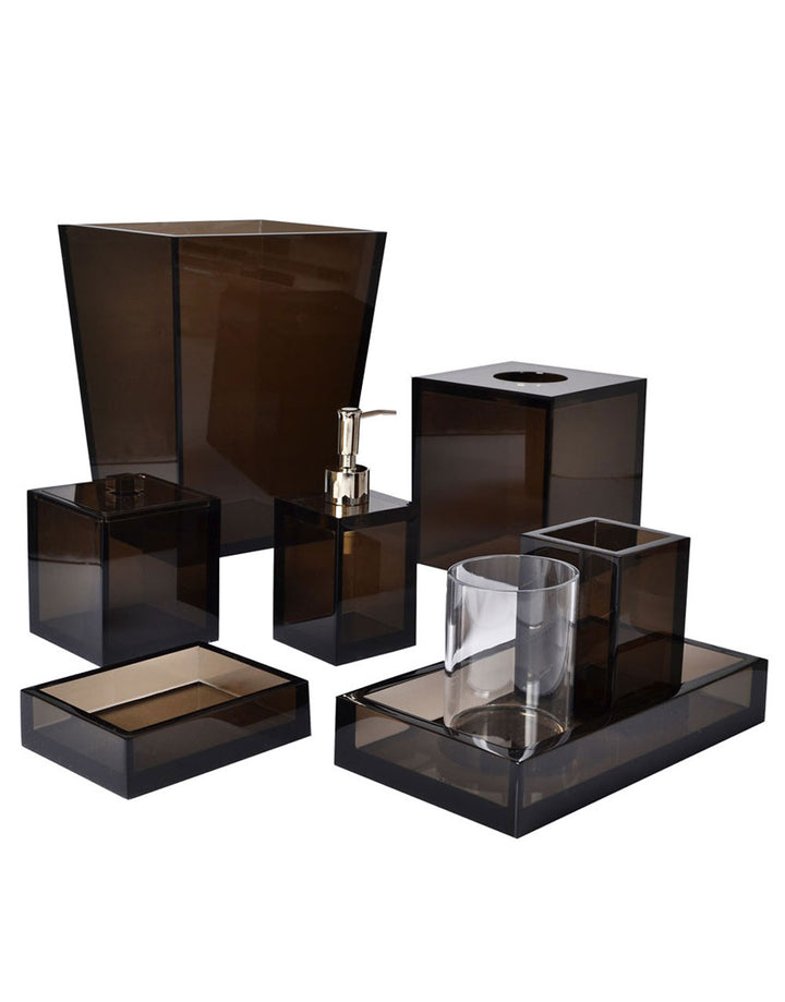 Mike + Ally Ice Smoked Lucite Bathroom Accessories