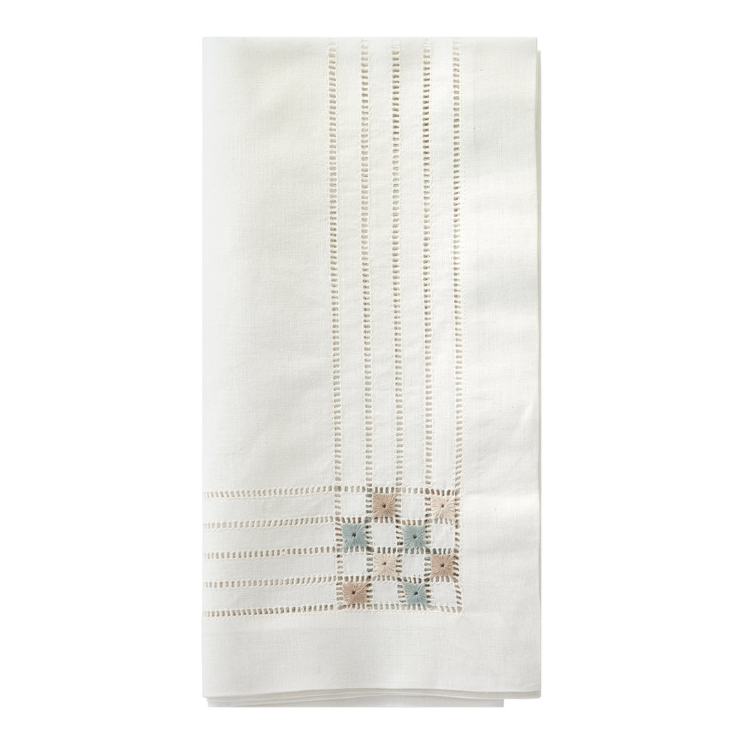Cornermark Hemstitched and Embroidered Napkins Set/4