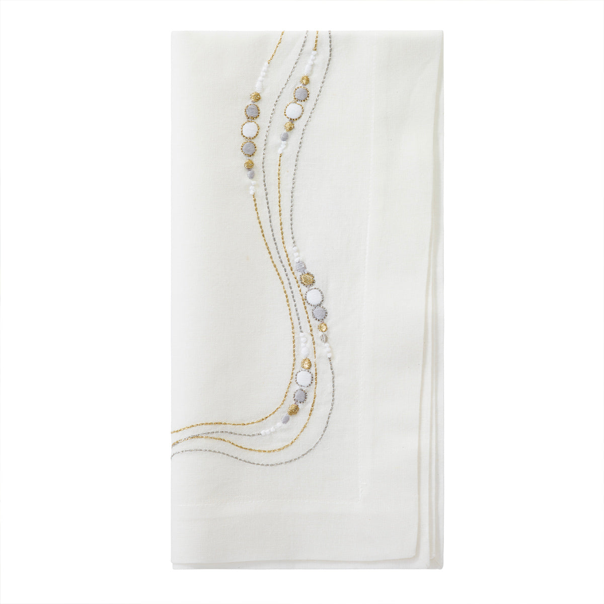 Drift Flow Embroidered Napkins Set/4 - Thumbnail 2
