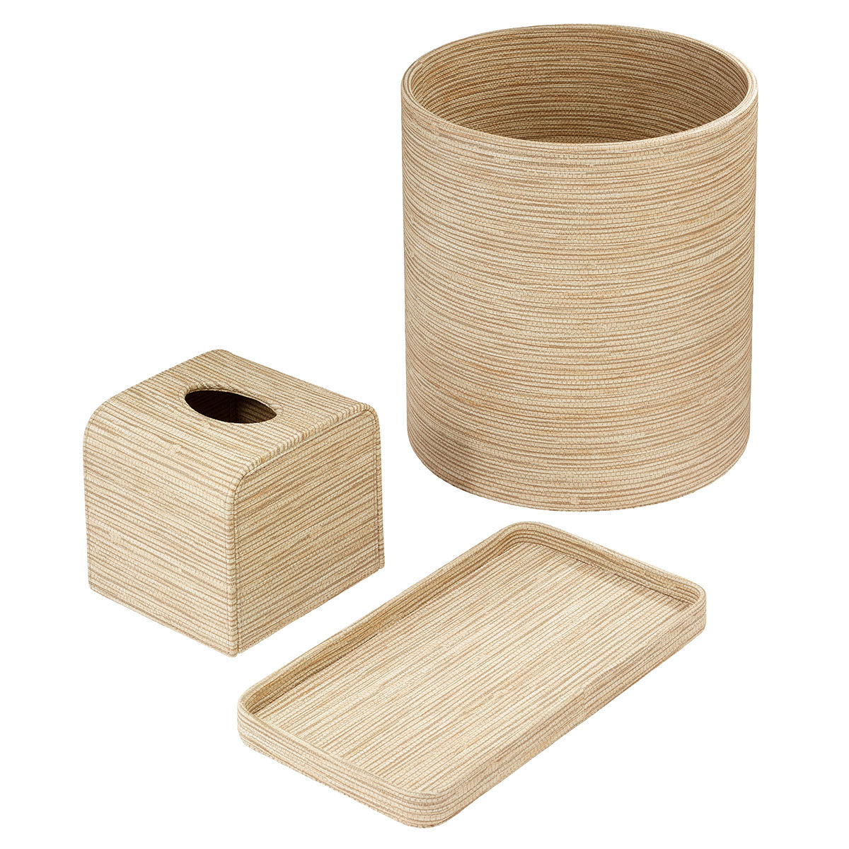 Bodrum Grasscloth Vinyl Bathroom Accessories