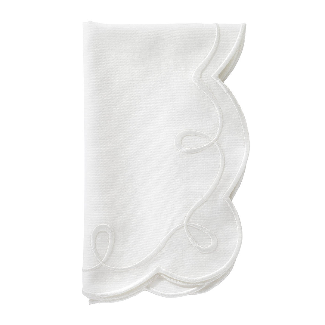 Ribbon Twirl Print Napkins Set/4 (White)