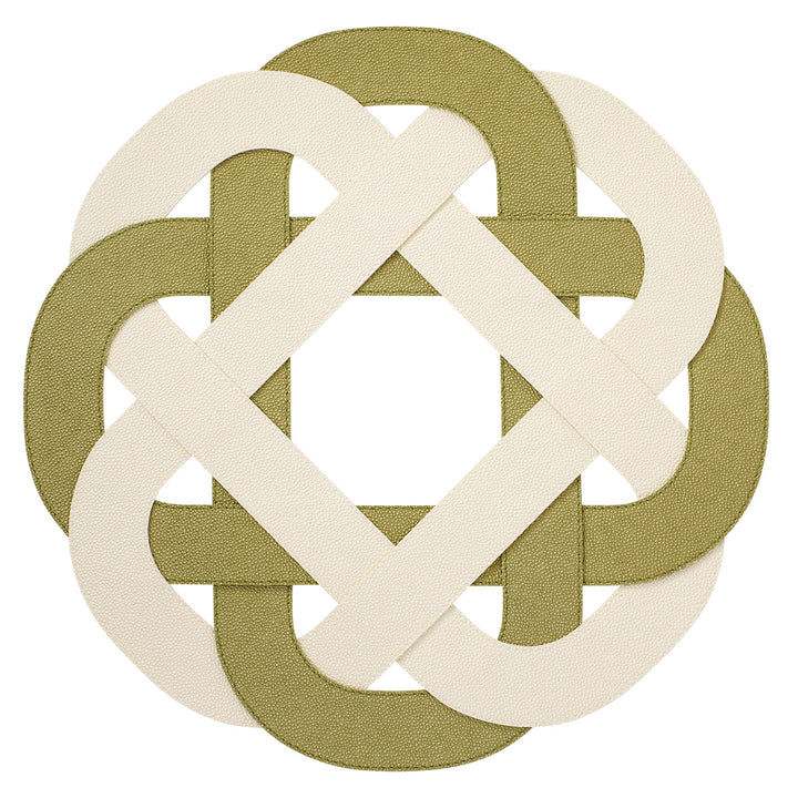 Primrose Vinyl Round Placemats Set of 4 (Willow/Oyster)