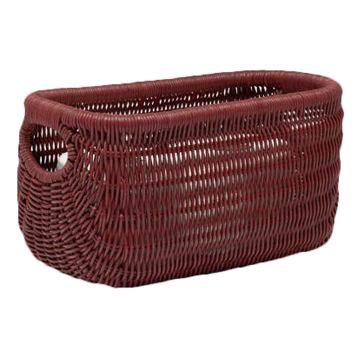 Lorain Rattan Double Toilet Paper Holder (Bordeaux Red)