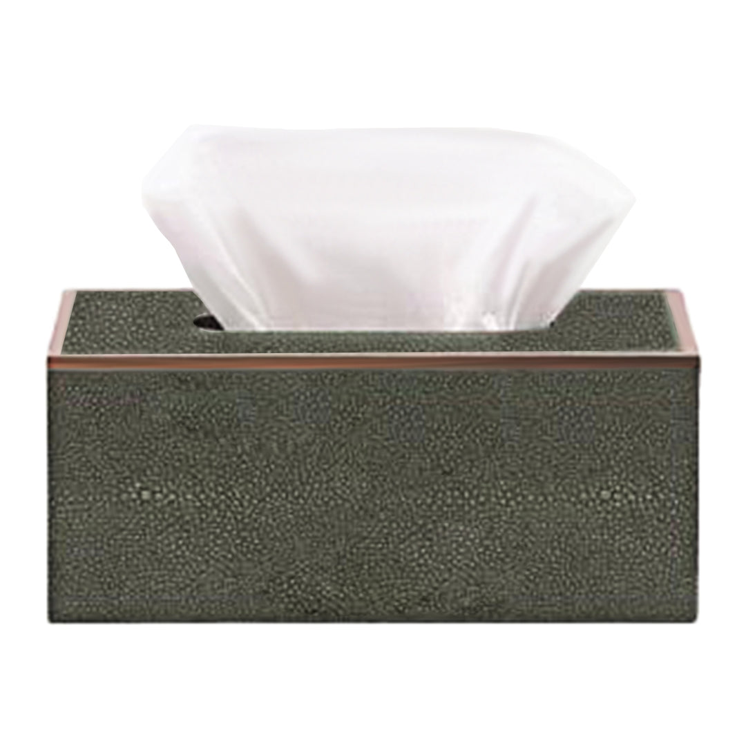 Manchester Faux Shagreen Rectangular Tissue Box Cover (Juniper)
