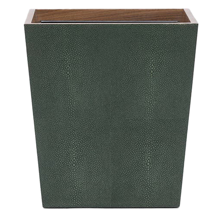 Manchester Faux Shagreen Square Wastebasket (Juniper)