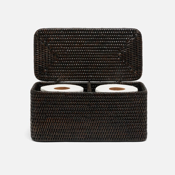 Camden Rattan Double Toilet Paper Holder (Polished Espresso)