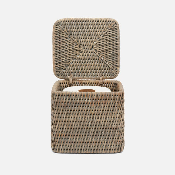 Camden Rattan Single Toilet Paper Holder Set of 2 (Gray)