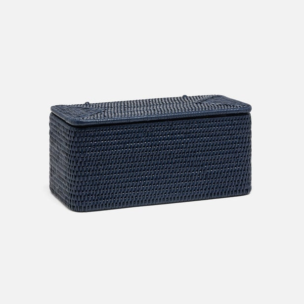 Camden Rattan Double Toilet Paper Holder (Midnight Blue)