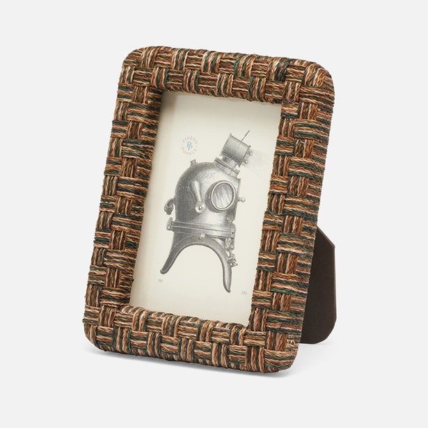 Selma Brown Lattice Abaca Picture Frame - Thumbnail 3