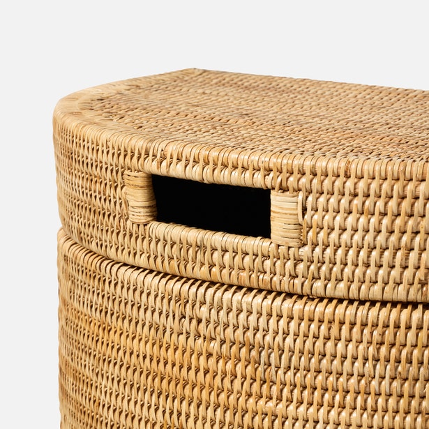 Belek Woven Rattan Half Moon Hamper (Natural)