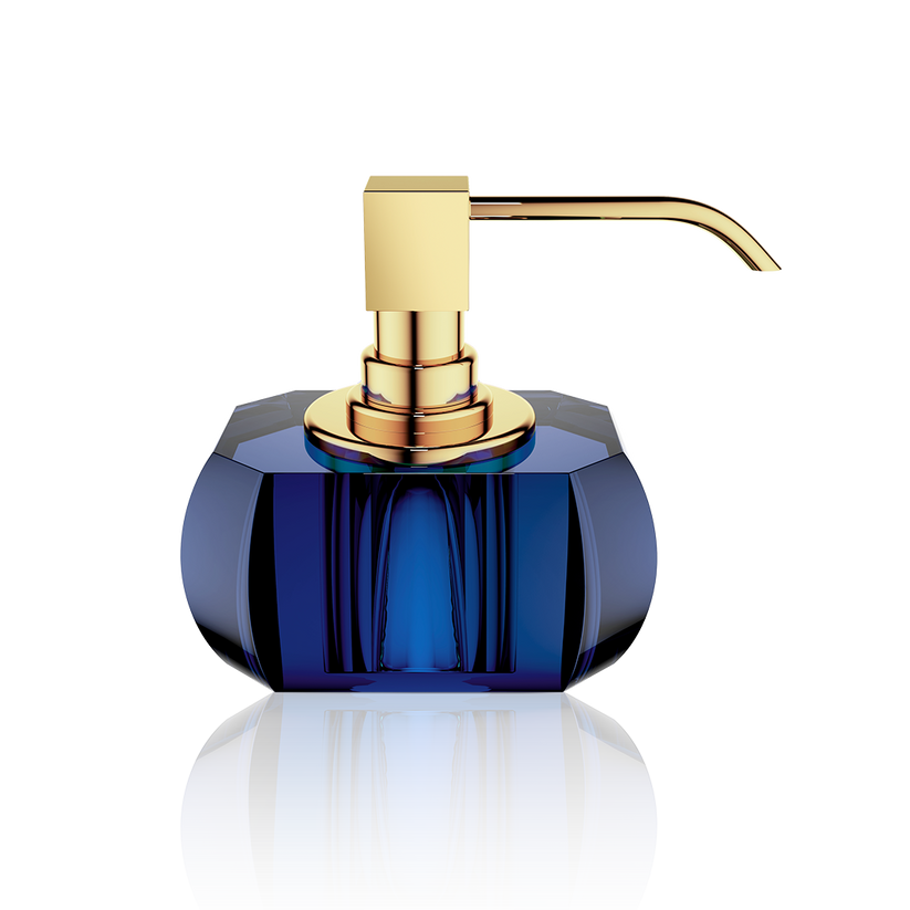 Kristall SSP Soap Dispenser by Decor Walther (CAPRI BLUE / GOLD 24K) - Hudson & Vine