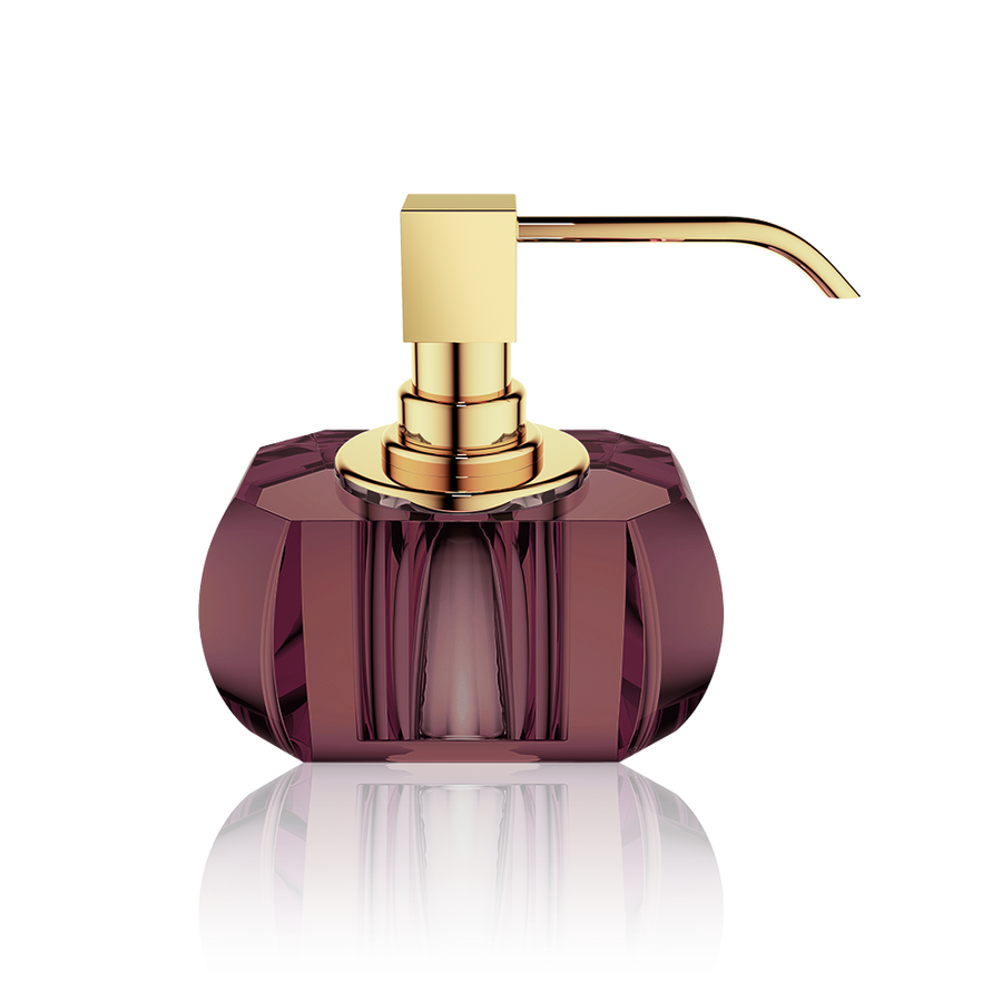 Kristall SSP Soap Dispenser by Decor Walther (RICH BURGUNDY / GOLD 24K) - Hudson & Vine