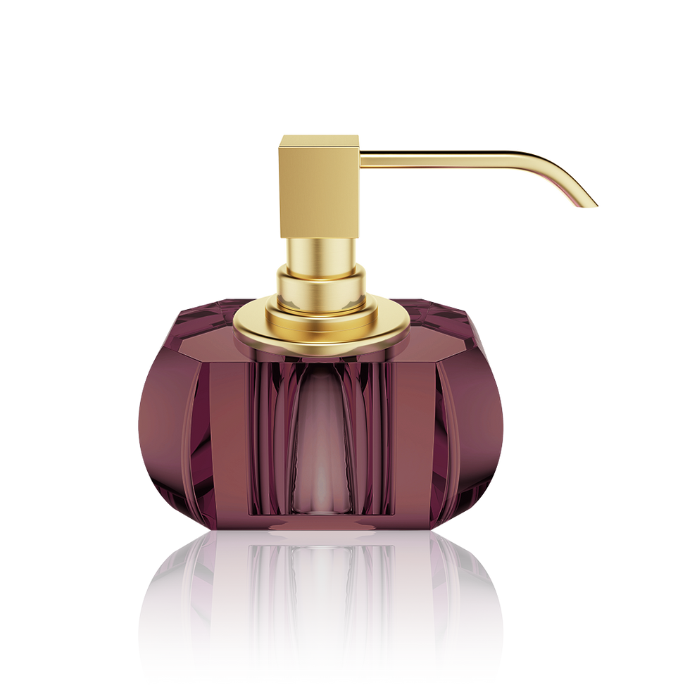 Kristall SSP Soap Dispenser by Decor Walther (RICH BURGUNDY / GOLD MATTE 24K) - Hudson & Vine