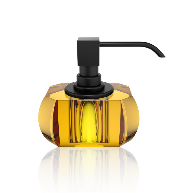 Kristall SSP Soap Dispenser by Decor Walther (AMBER / BLACK MATTE)