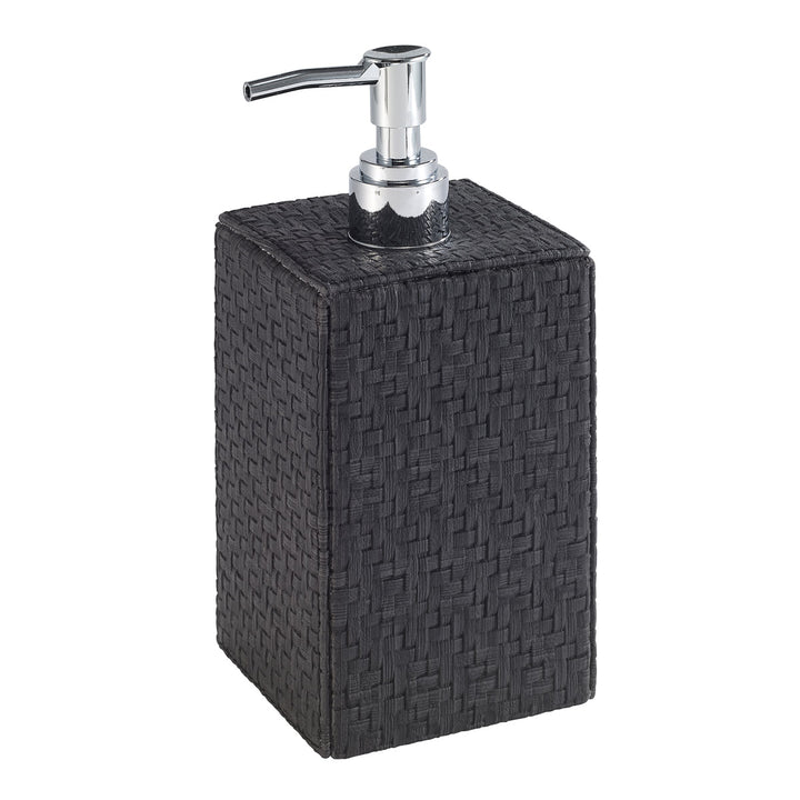 Wicker Vinyl Bathroom Accessories (Black)