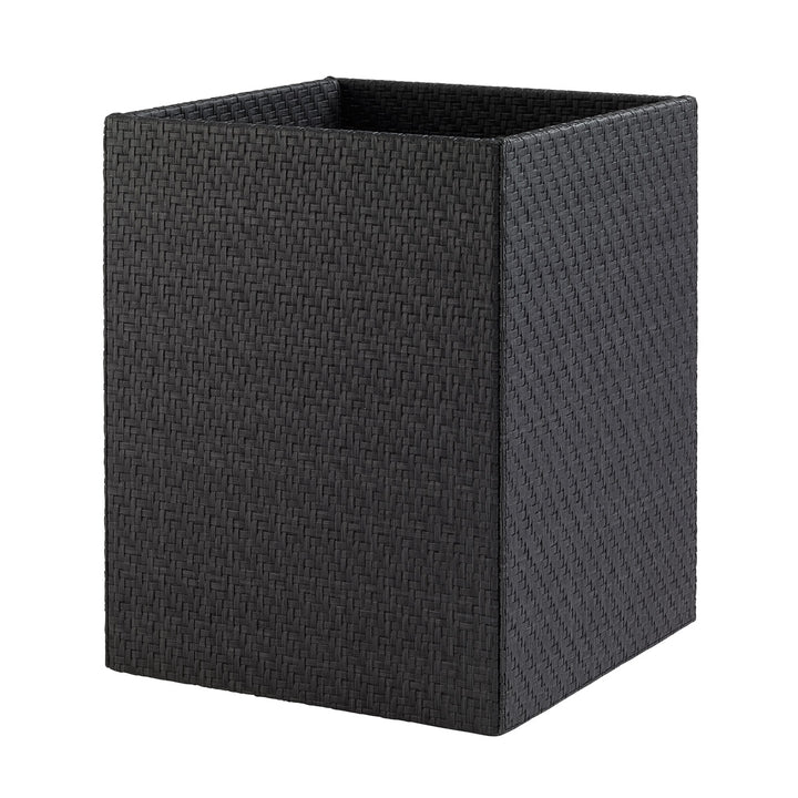 Wicker Vinyl Bathroom Accessories (Black)