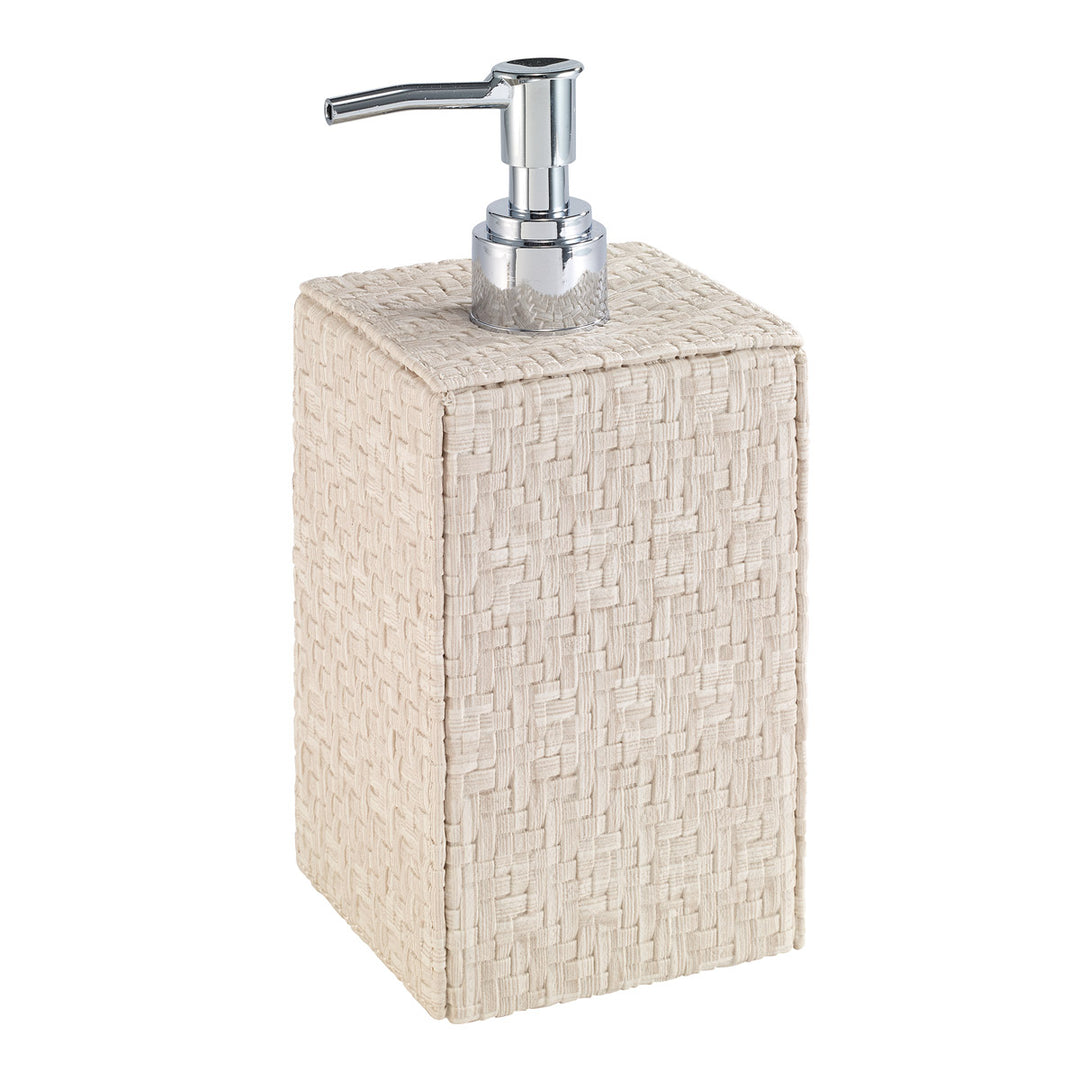 Wicker Vinyl Bathroom Accessories (Cream)