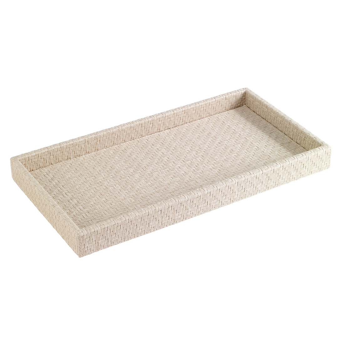 Wicker Vinyl Bathroom Accessories (Cream)