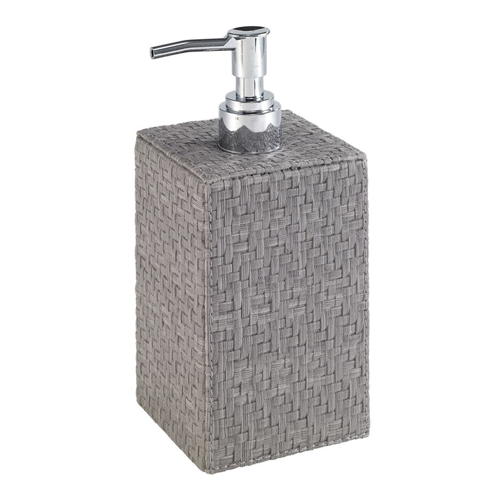 Wicker Vinyl Bathroom Accessories (Gray)