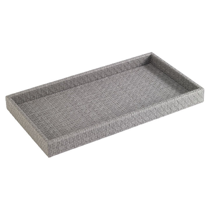 Wicker Vinyl Bathroom Accessories (Gray)