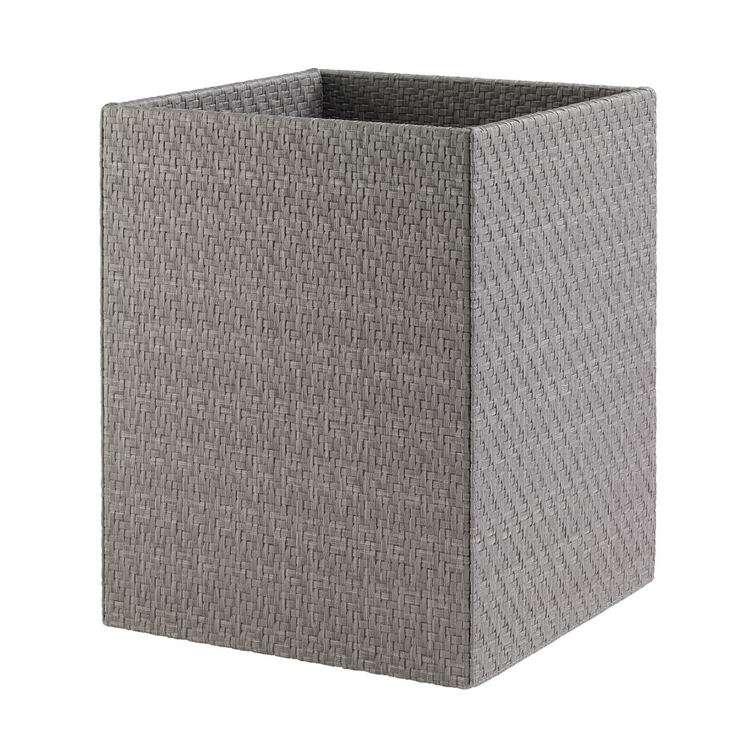 Wicker Vinyl Bathroom Accessories (Gray)