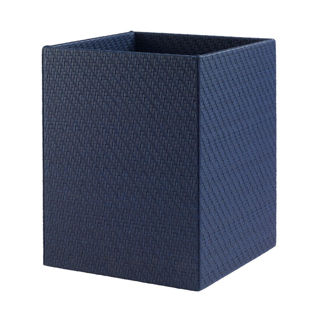 Wicker Vinyl Bathroom Accessories (Navy)