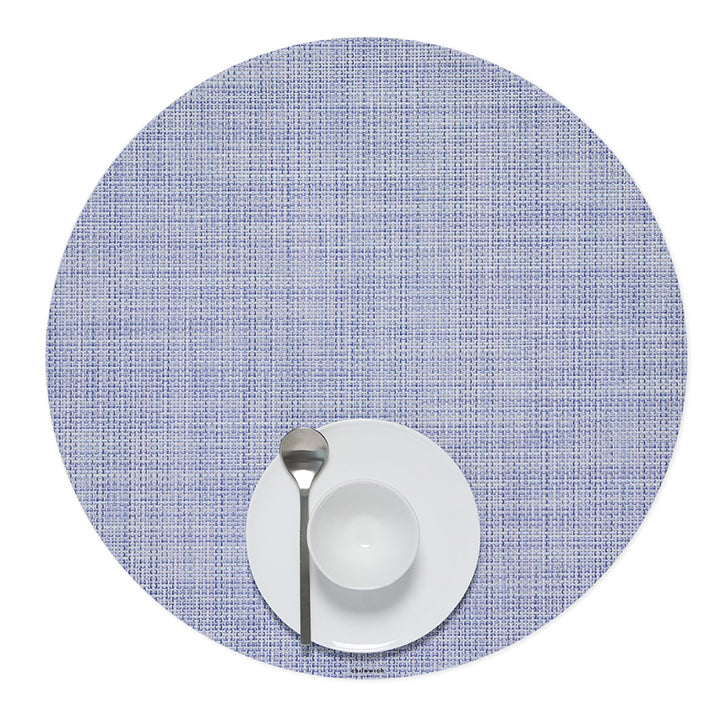 Chilewich Mini Basketweave Round Place Mats Set/4 (Periwinkle)