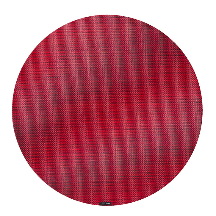 Chilewich Mini Basketweave Round Place Mats Set/4 (Scarlet)