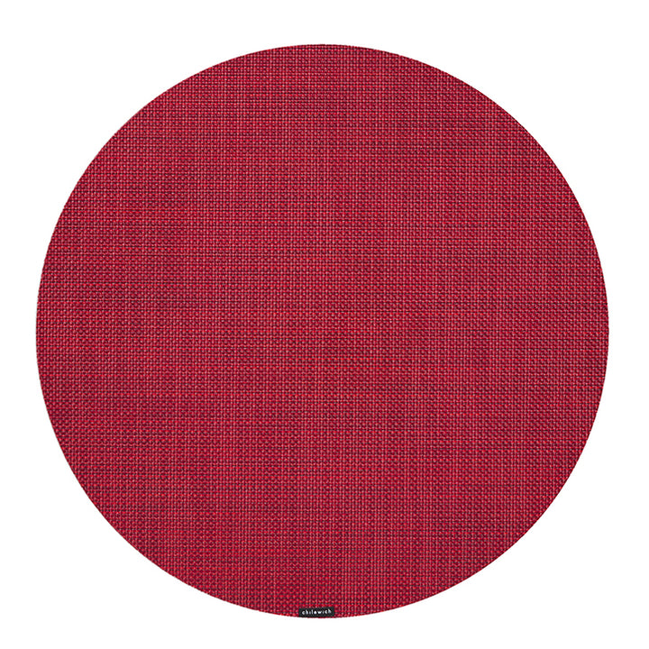 Chilewich Mini Basketweave Round Place Mats Set/4 (Scarlet)